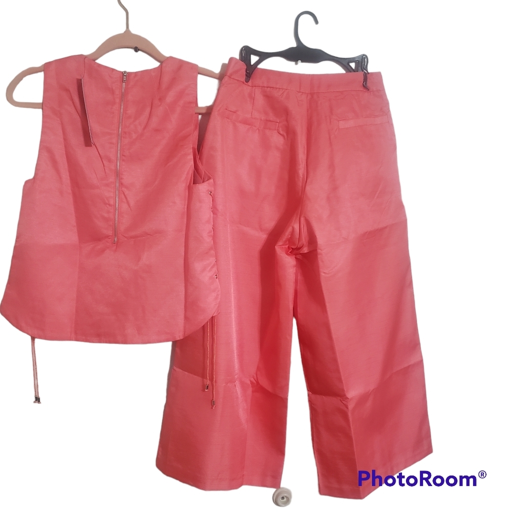 Wide leg silk Taffeta pant and top - Picture 3 of 5